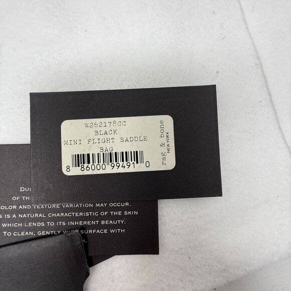 Rag & Bone Black Leather Crossbody Mini Flight Saddle Bag Small Purse - Picture 9 of 11